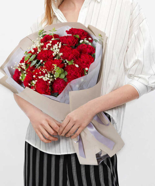 bó hoa cẩm chướng đỏ 19 bông