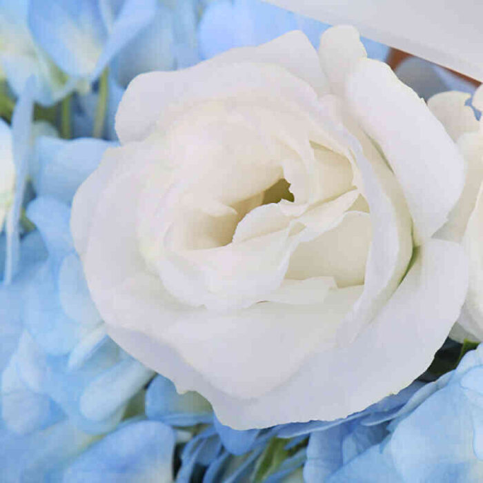 Bó hoa cẩm tú cầu xanh và cam trắng