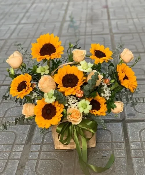 Giỏ hoa hướng dương