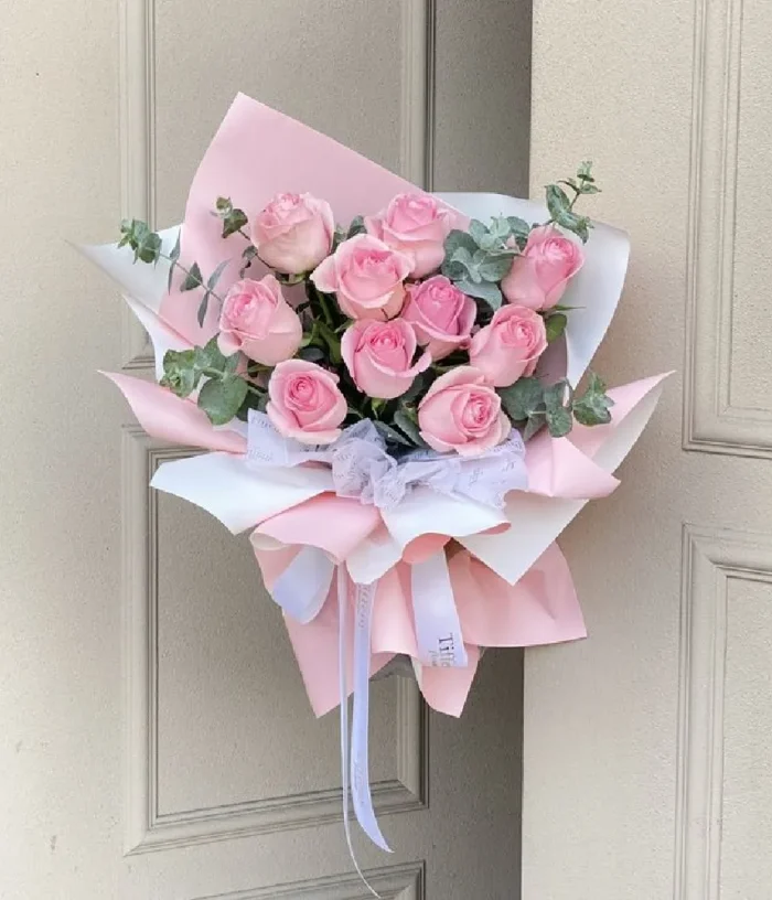 bó hoa hồng pastel
