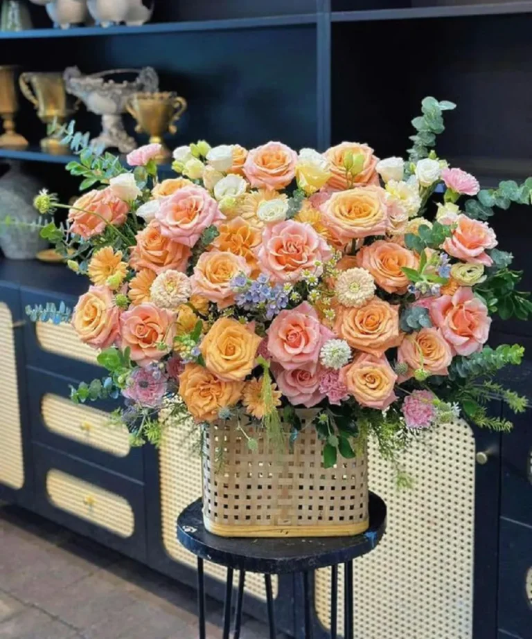 Lẵng hoa chúc mừng ngày 2010 đẹp sang trọng