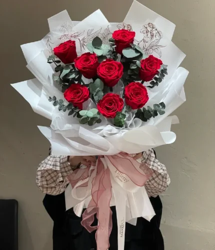 bó hoa tặng người yêu ngày mới hoa hồng đỏ