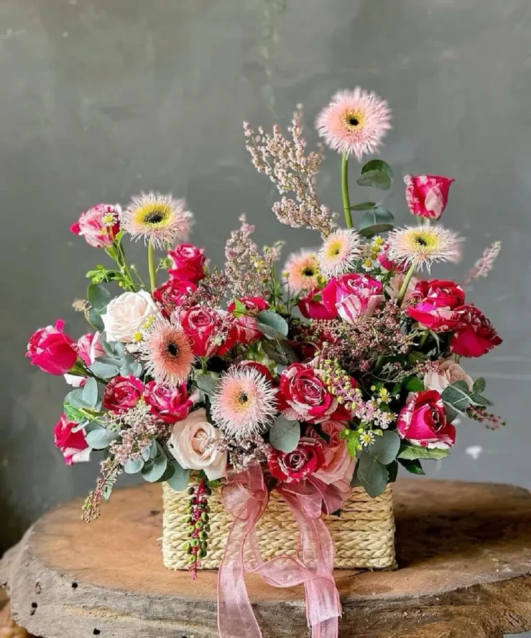 lẵng hoa sinh nhật sang trọng